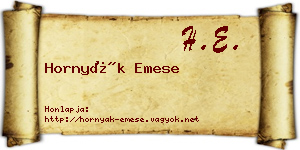 Hornyák Emese névjegykártya
